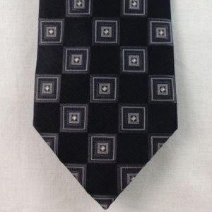 Black Geometric Silk Tie 61" x 3.5